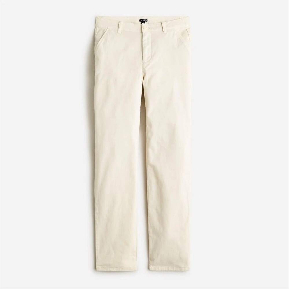 J.Crew NEW Kate Straight Leg Pant Chino High Rise Natural Beige Cotton Size 20